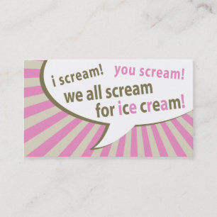 we all scream for ice cream punch card