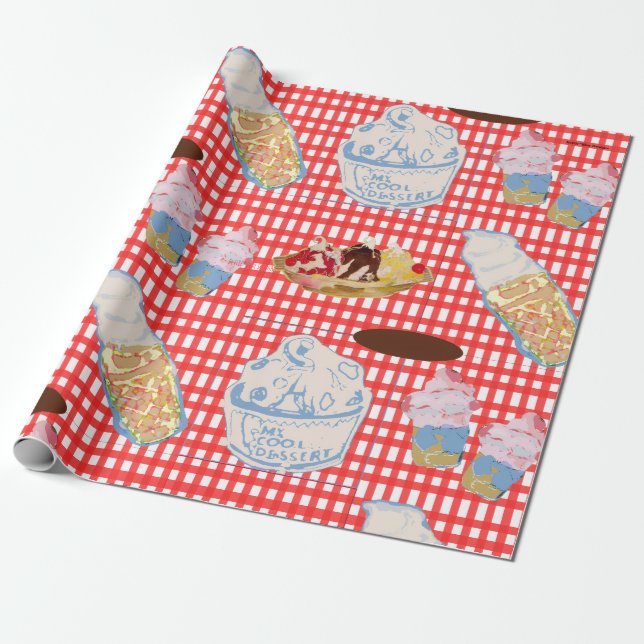 We All Scream For Ice Cream Wrapping Paper (Unrolled)