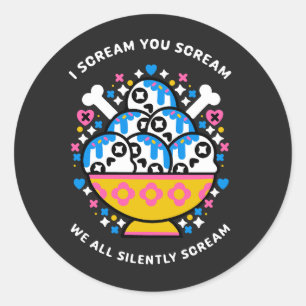 we all silently scream classic round sticker
