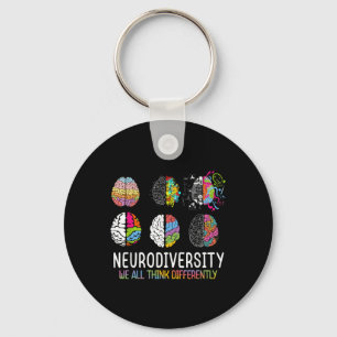 We All Think Differently Neurodiversity Shirt Auti Key Ring