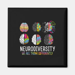 We All Think Differently Neurodiversity Shirt Auti Magnet