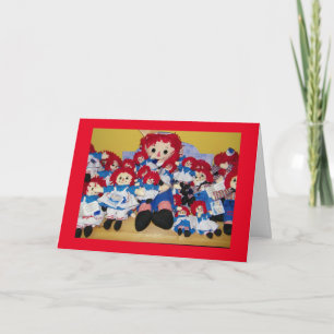 "WE ALL WISH YOU A  MERRY CHRISTMAS" RAGGEDYANN HOLIDAY CARD