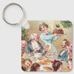 We All Wish You a Merry Christmas - Vintage Card Key Ring