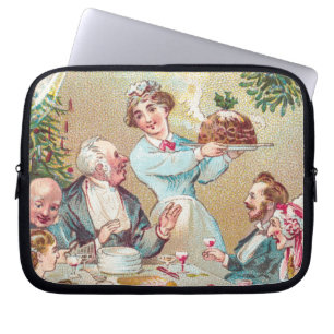 We All Wish You a Merry Christmas - Vintage Card Laptop Sleeve