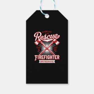 We Always Rush The Rescue Firefighter Brotherhood Gift Tags
