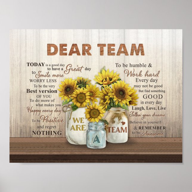 We Are A Team Poster Wall Art Prints (Front)