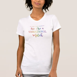 We Are a Vibrational Match Rainbow Text Funny T-Shirt