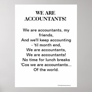 We Are Accountants Motivational Accounting Song Poster