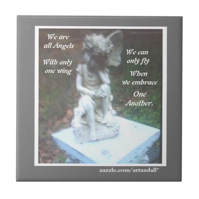 WE ARE ALL ANGELS CERAMIC TILE (Front)