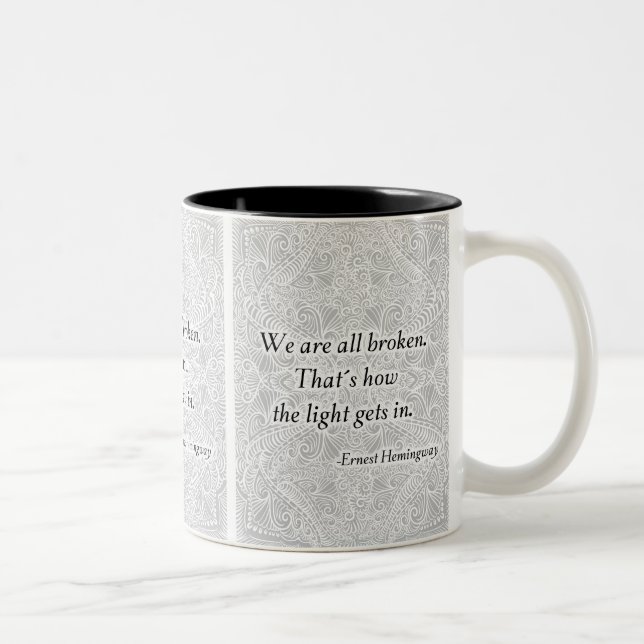 We are all broken. - Positive Quote´s Two-Tone Coffee Mug (Right)