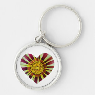 We are all Connected, heart flower Key Ring