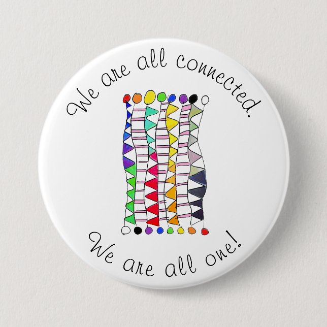 We Are All Connected & One Diversity Celebration 7.5 Cm Round Badge (Front)