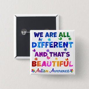 We Are All DIFFERENT 15 Cm Square Badge