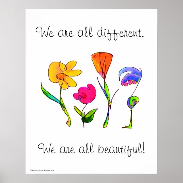We Are All Different & Beautiful Diversity Poster (Front)