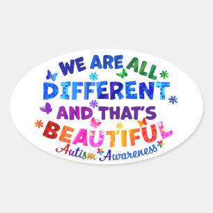 We Are All DIFFERENT Oval Sticker