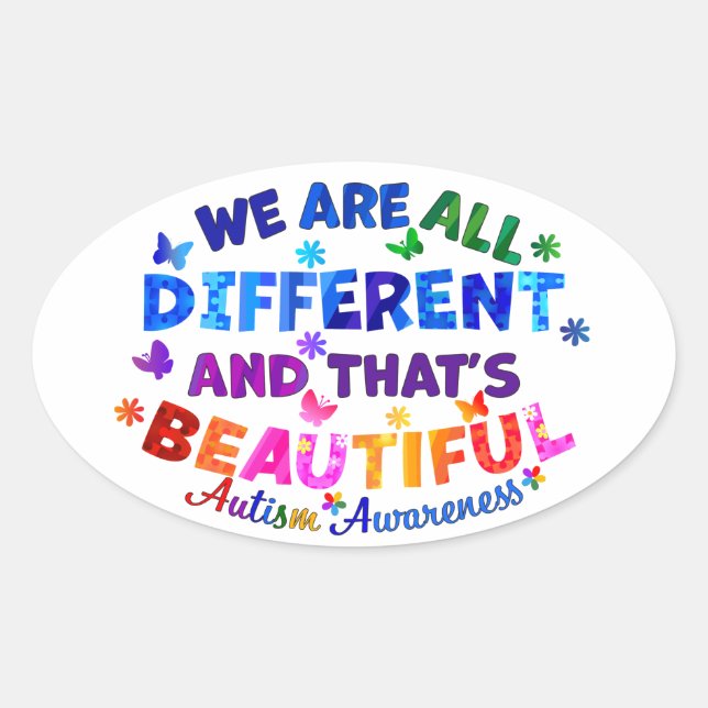 We Are All DIFFERENT Oval Sticker (Front)