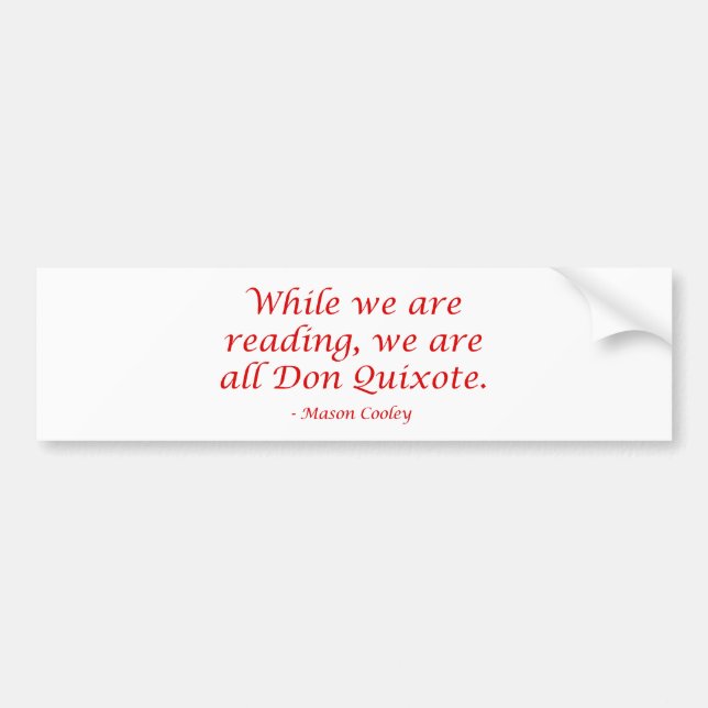 We Are All Don Quixote Bumper Sticker (Front)
