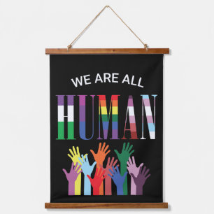 We Are All Human Colourful Hands  Hanging Tapestry