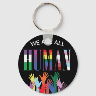 We Are All Human Colourful Hands  Key Ring