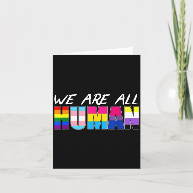 We Are All Human Lgbt Card (Front)