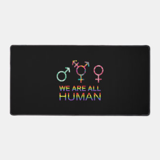 We Are All Human Lgbt Gender Symbols Desk Mat
