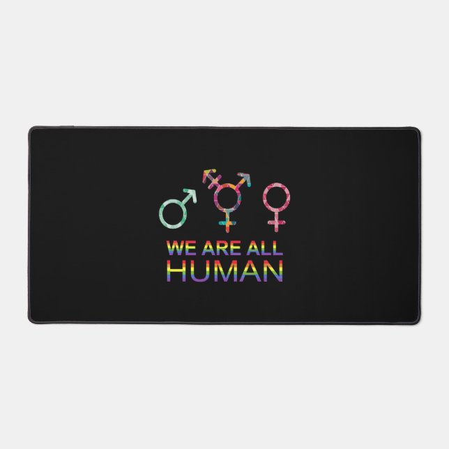 We Are All Human Lgbt Gender Symbols Desk Mat (Front)