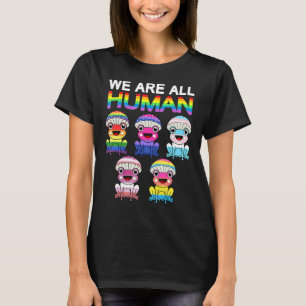 We Are All Human Lgbt Rainbow Frog Lgbtq Flag Gay T-Shirt