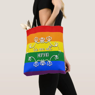 We Are All Human LGBTQ Pride Month Tote Bag