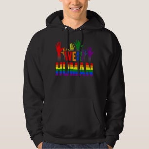 We Are All Human Pride Ally Rainbow Lgbt Flag Gay Hoodie