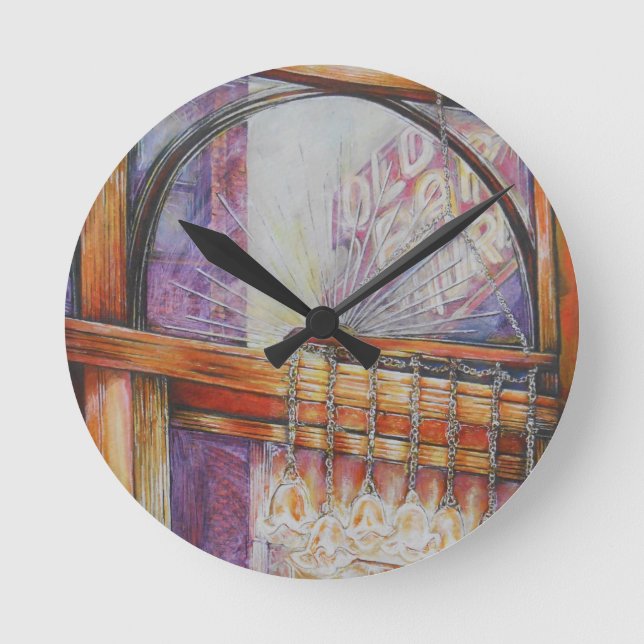 We Are All Moths Flying Around the Same Light. Round Clock (Front)