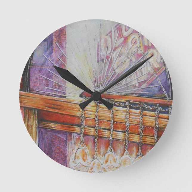 We Are All Moths Flying Around the Same Light. Round Clock (Front)