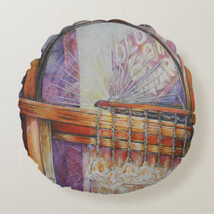 We Are All Moths Flying Around the Same Light. Round Cushion
