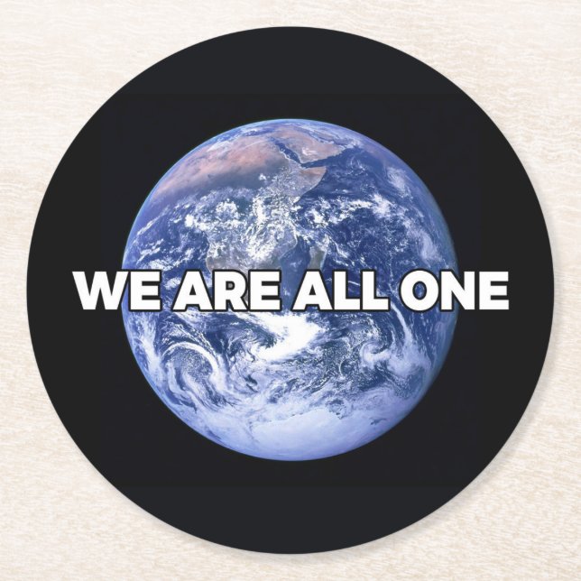 We Are All One Round Paper Coaster (Front)