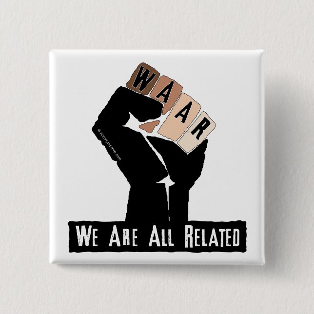 We Are All Related 15 Cm Square Badge (Front)