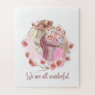We Are All Wonderful Puzzle   Floral Girl Jigsaw 