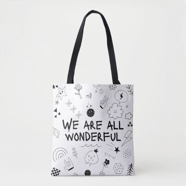 We are all wonderful  tote bag (Front)