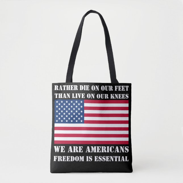 We are Americans (black) Tote Bag (Front)