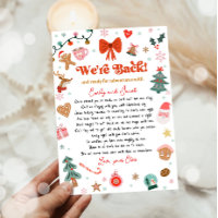 We Are Back Elf Arrival Return Christmas Letter 