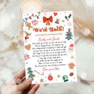 We Are Back Elf Arrival Return Christmas Letter  Invitation