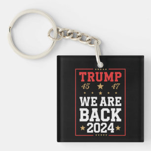 We are Back Trump USA Flag Election Winner 47th 45 Key Ring