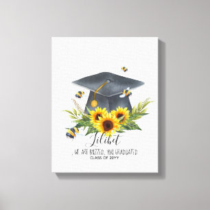 We Are BUZZED! GRADUATION Gift Personalised BEES Canvas Print