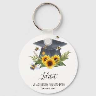 We Are BUZZED! GRADUATION Gift Personalised BEES Key Ring