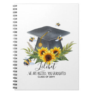 We Are BUZZED! GRADUATION Gift Personalised BEES Notebook