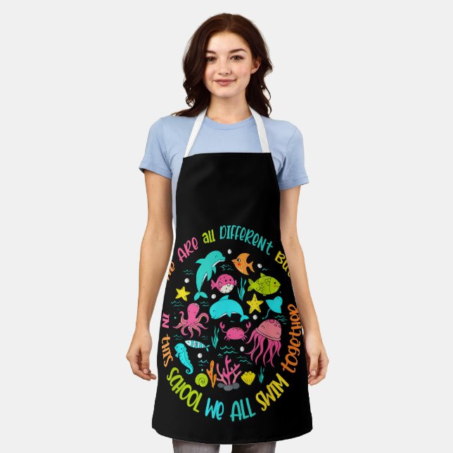 We Are Different But In This School Quote  Apron (Worn)