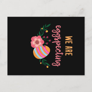 We are eggspecting pregnancy Announcement Postcard