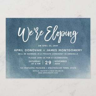 We are Eloping Brush Typography Wedding Invitation