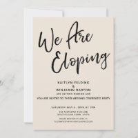 We Are Eloping Cream Casual Post Wedding Party