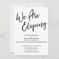 We Are Eloping Modern Casual Post Wedding Party