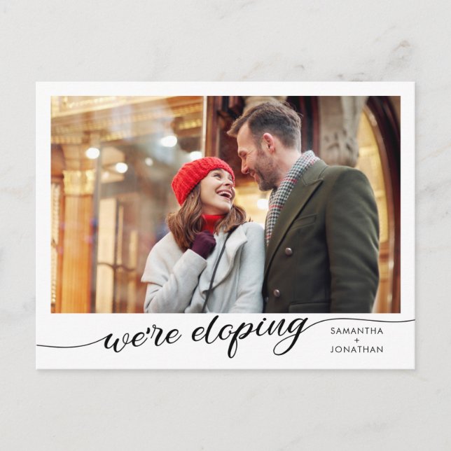 We Are Eloping Photo Announcement Postcard (Front)