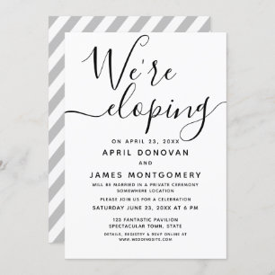 We are Eloping Typography Wedding Invitation